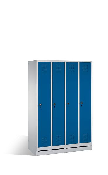 C+P garderobe Evolo, H1800xB1190xD500mm, kleur: lichtgrijs / gentiaanblauw, 48020-40 S10893