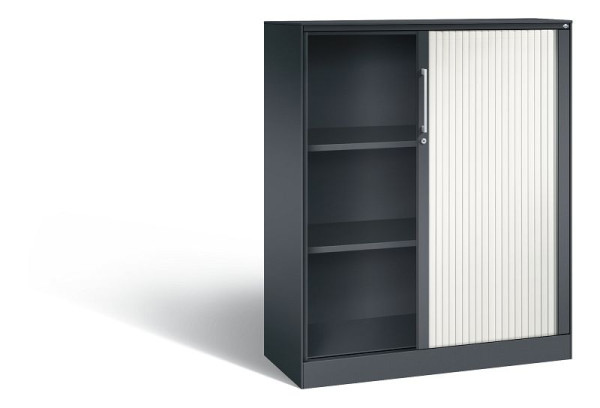 C+P rolluikkast Asisto, H1310xB1000xD435mm, kleur: zwartgrijs/verkeerswit, beugelgreep, 3 niveaus, 143032-000 S10080