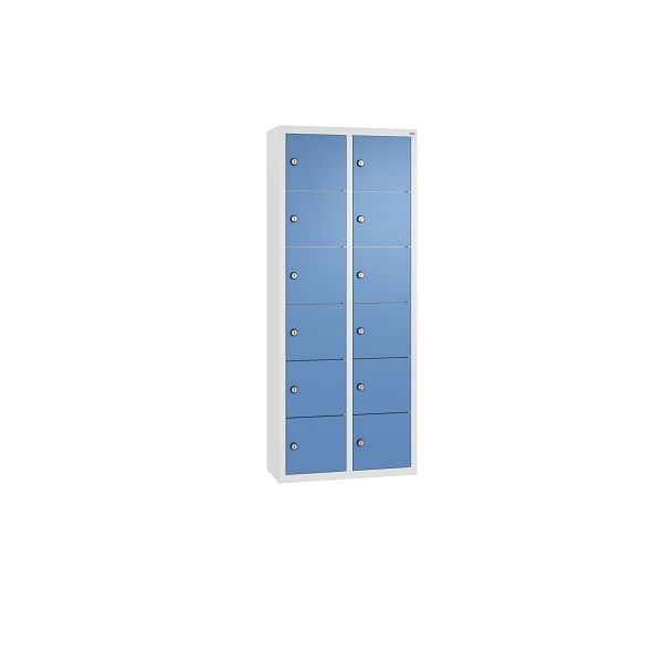 C+P Kleingefachschrank, 12 Fächer, H1130xB460xT200 mm, Grau/Fernblau, 80700-223 S10024