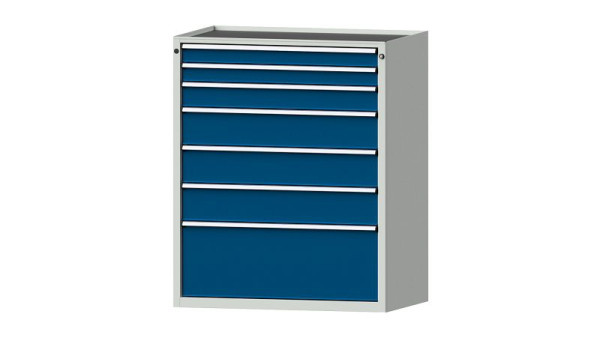 ANKE werkbanken ladekast, model 4009 V, 1060 x 675 x 1280 mm, RAL 7035/5010, kuip, 611.516