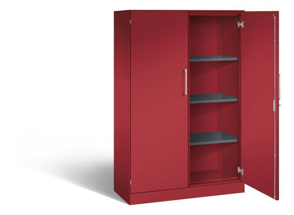 C+P vleugeldeurkast Asisto, H1635xB1000xD435mm, kleur: robijnrood, beugelgreep, 4 niveaus, 141012-000 S10115