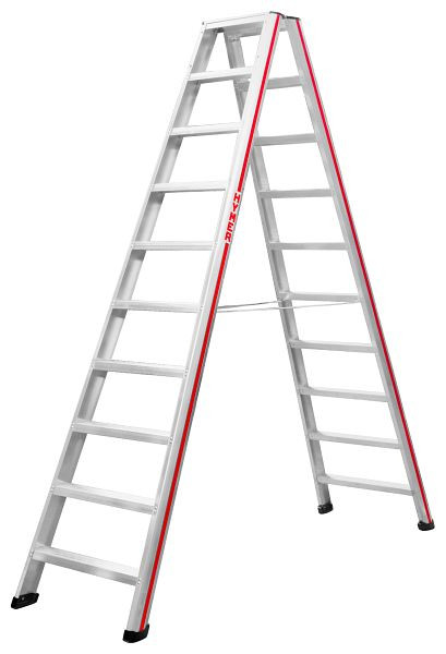 HYMER trap, van beide zijden toegankelijk, 2x10 treden, lengte 2,50 m, stahoogte: 1,83 m, 602420