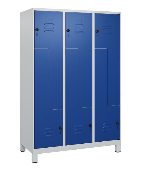 C+P Z-Spind Classic PLUS, Füße, 6 Abteile, 1800x1200x500mm, 7035/5010, Drehriegel, 0800137-326 S10003