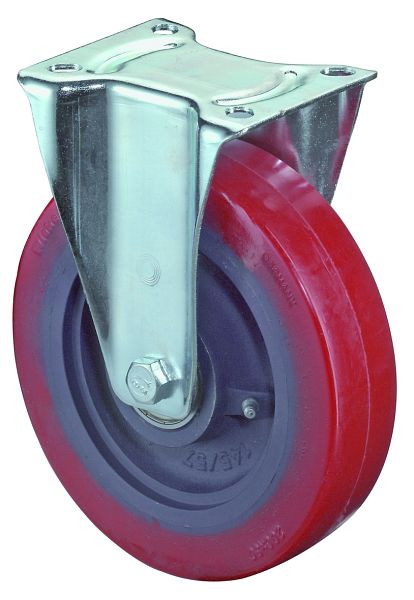 BS-rollen transportrol, vaste rol, wielbreedte 50 mm, wiel-Ø 150 mm, draagvermogen 300 kg, gegoten polyurethaan, gegoten wiellichaam, kogellager, L410.C11.150