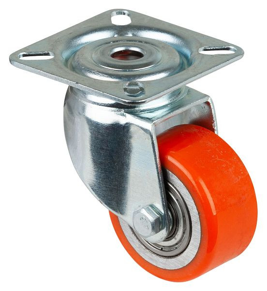 BS rollen compactrol, wielbreedte 25 mm, wiel-Ø 50 mm, draagvermogen 120 kg, loopvlak polyurethaan, kogellagers, plaat, verpakking: 2 stuks, A600.C10.050