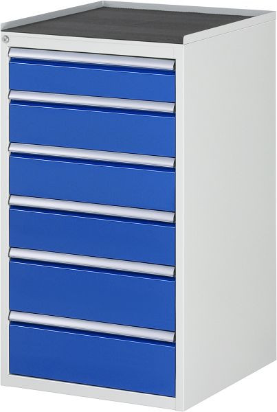 RAU ladekast serie 7000, metalen onderstel, 6 x lade afmeting L 1xH120, 3xH150, 2xH180 mm, 580x1035x650 mm, 03-L7.6A-MT.11