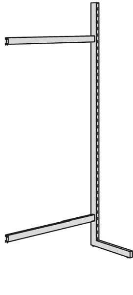 Kerkmann Univers vrije armplank, B 750 x H 2000 mm, lichtgrijs, 52891711