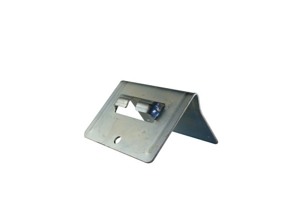 Schakerandbescherming, materiaal metaal voor riembreedte 65,00mm hoek 84° totale breedte 125mm pootlengte 85x70mm, 50KS04