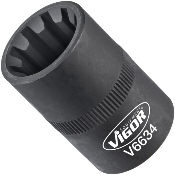 VIGOR dopsleutelinzet, hol vierkant 12,5 mm (1/2 inch), gegroefd profiel, 20 mm, V6634