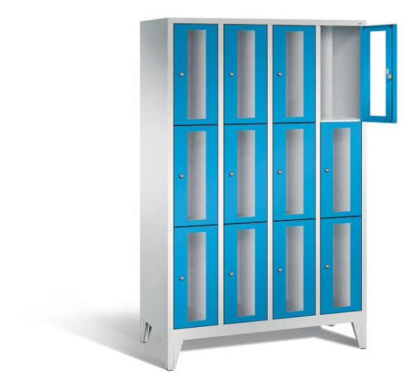 C+P lockerkast Classic, H1850xB1190xD500mm, kleur: lichtgrijs / lichtblauw, 8010A403 S10002