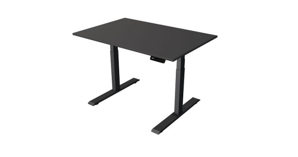 Kerkmann sta-/zittafel B 1200 x D 800 mm, antraciet, elektrisch in hoogte verstelbaar van 630 - 1270 mm, antraciet/antraciet, 10270913