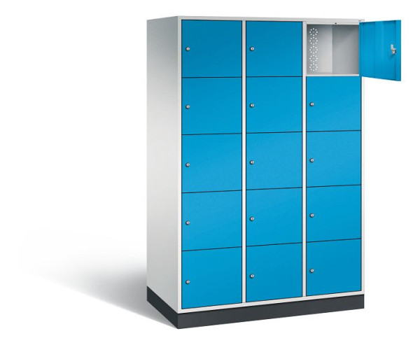 C+P XL lockerkast Intro, H1950xW1220xD590mm, kleur: lichtgrijs / lichtblauw, 8570-303 S10016
