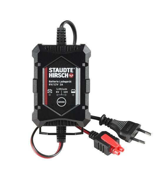 Staudte Hirsch Batterie Ladegerät SH-3.170, 6 V/12 V, 2 A mit Hohlstecker, 331700.1