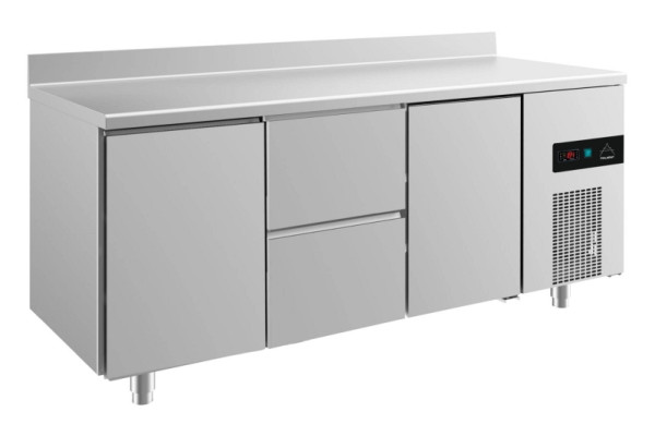 A&S Polarny koeltafel -2 tot +8°C met 2x deuren en 1x twee laden in het midden, 1865 x 700 x 850 mm, met opstand, KT3TZTA