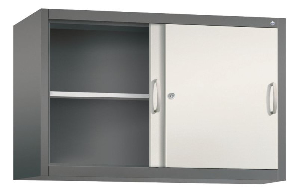 C+P bovenkast Acurado, H790xB1200xD400mm, kleur: vulkaangrijs / parelwit, beugelgreep, 2 niveaus, 2045-00 S10162