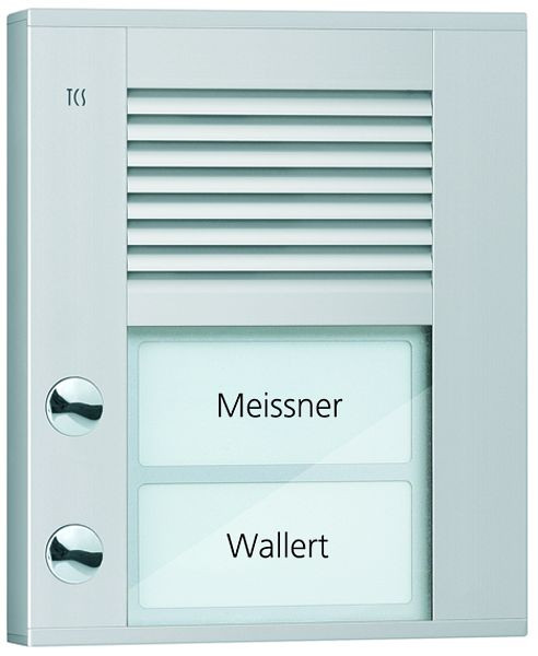 TCS audio buitenstation serie PDS 2 belknoppen (links uitgelijnd), AP zilver, PDS02-EN/04