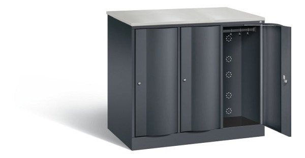 C+P XL lockerkast Resisto, H1077xB1148xD640mm, kleur: zwart-grijs, 8271-373 S10033