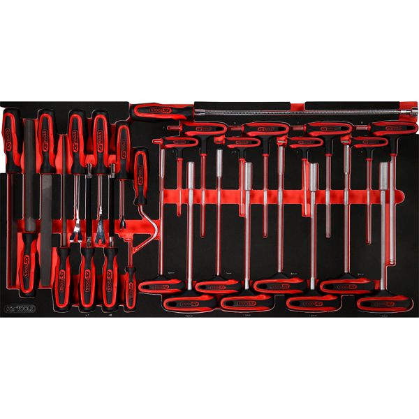 KS Tools PERFORMANCEplus gereedschapsset, 28-delig, tang en T-greep haakse sleutel, 813.0028