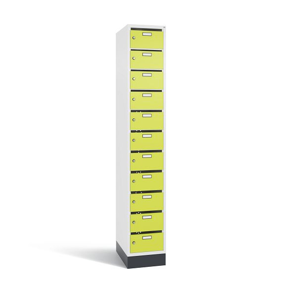 C+P Verteilerschrank 11 Fächer, H1950xB320xT490 mm, Weiß/Viridingrün, 8170-111 S10076