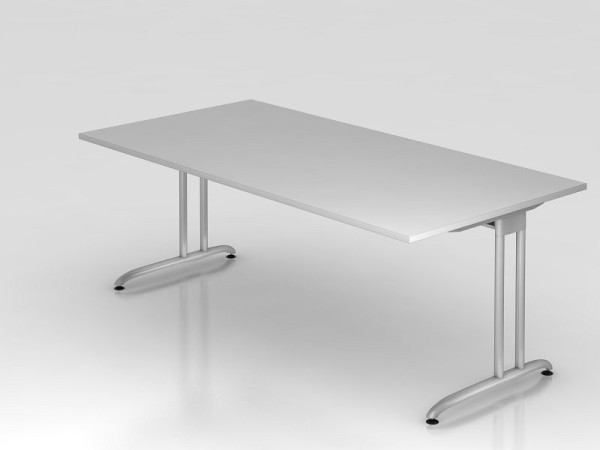 Hammerbacher bureau C-poot 200x100cm grijs, werkhoogte 72 cm, VBS2E/5/S