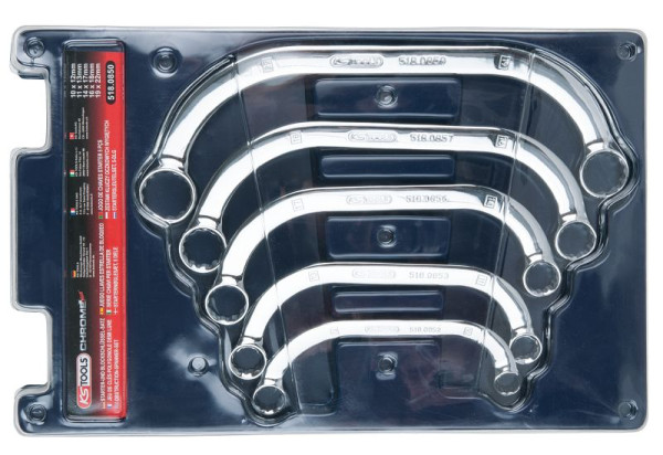 KS Tools CHROMEplus start- en bloksleutelset, 5-delig, 518.0850