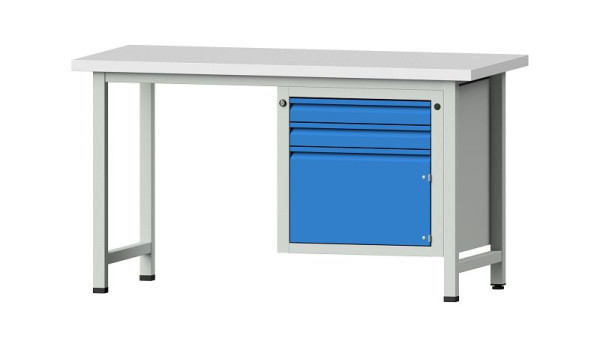 ANKE werkbanken combinatie werkbank, model 702 E, 1500 x 700 x 840 mm, RAL 7035/5012, KSP 40 mm, 510.510