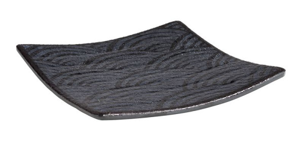 APS dienblad -DARK WAVE-, 14 x 14 cm, hoogte: 2 cm, melamine, binnenkant: decor, buitenkant: zwart, 84904