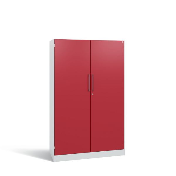 C+P Flügeltürenschrank Asisto, H1635xB1000xT435 mm, Grau/Rubinrot/DBS Hellgrau, 141012-000 S10140