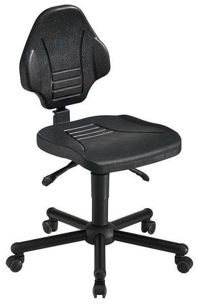 Bedrunka + Hirth industriedraaistoel met wielen, zithoogte 480 - 610 mm, draagvermogen 170 kg, zitting: PU zwart, 05.94.31