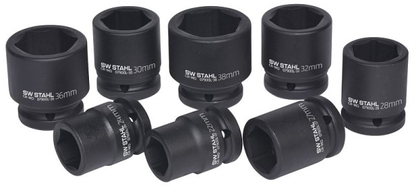 SW-Stahl IMPACT dopsleutelinzetstukken, 3/4", 22-38 mm, 8 stuks, 07900L