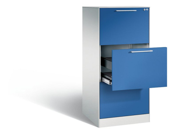 C+P hangarchiefkast Asisto, H1310xB562xD600mm, kleur: lichtgrijs / gentiaanblauw, beugelgreep, 146224-301 S10013