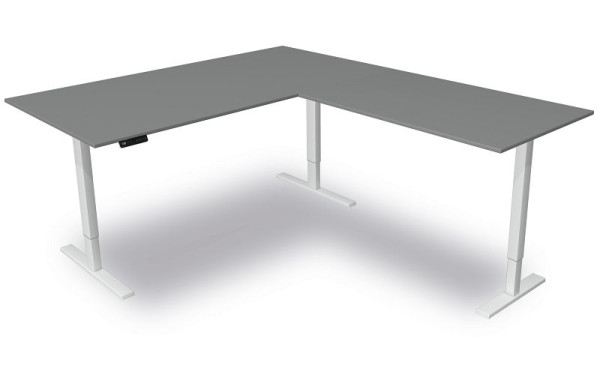 Kerkmann zit-statafel B 2000 x D 1000 mm met aanbouwelement, elektrisch in hoogte verstelbaar van 720-1200 mm, Move 3, kleur: grafiet, 10382612