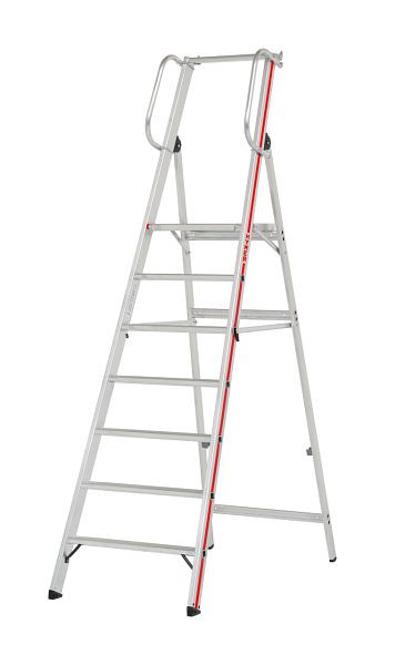 HYMER platformladder met leuning, 7 treden, stahoogte 1,65 m, 808007