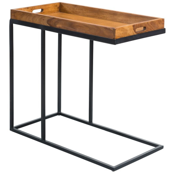 Wohnling bijzettafel Sheeshamhout 70 x 65 x 34 cm met metalen frame, WL5.667