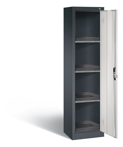 C+P klimaatkast Acurado, H1950xW502xD500mm, kleur: zwartgrijs/lichtgrijs, verzonken handgreep, 8901-316 S10118