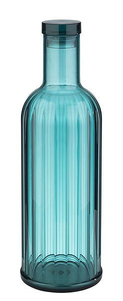 APS fles -STRIPES-, Ø 9 cm, hoogte: 28,5 cm, 1 liter, MS, siliconen, turquoise, 10749