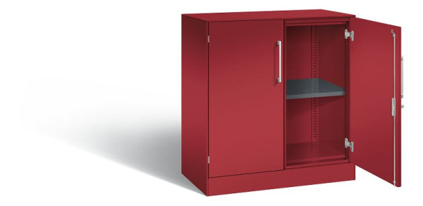 C+P dressoir met vleugeldeuren Asisto, H915xB800xD435mm, kleur: robijnrood, beugelgreep, 2 niveaus, 141053-000 S10209