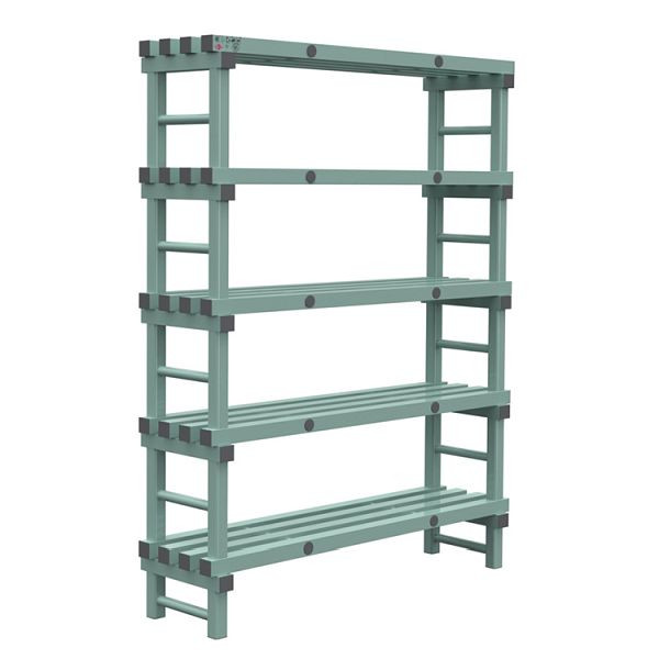 REA Euro plank 1400x400x1850mm, 5 staanders met 350mm afstand, 308.172