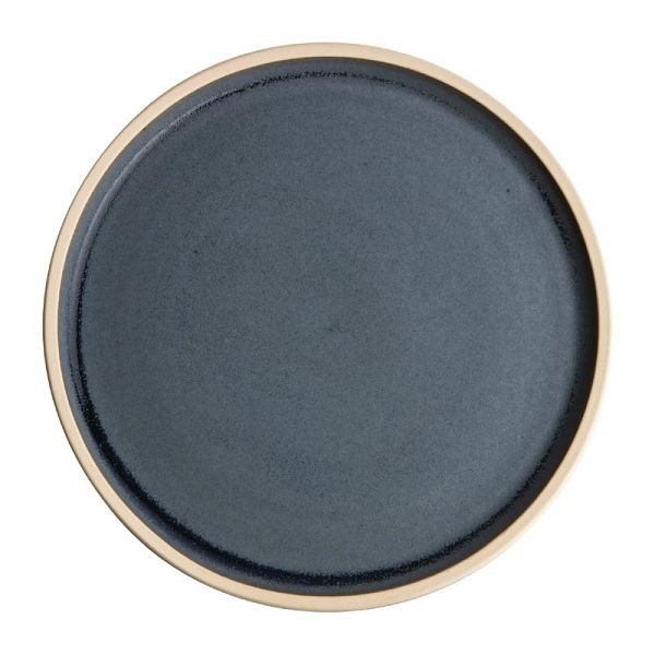 Olympia Canvas plat rond bord granietblauw 18cm, VE: 6 stuks, FA300
