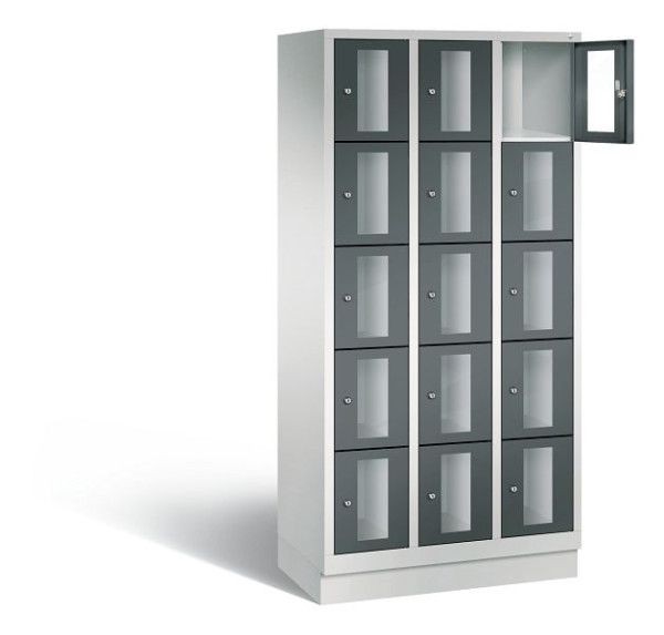 C+P lockerkast Classic, H1800xB900xD500mm, kleur: lichtgrijs / antracietgrijs, 8020A305 S10029
