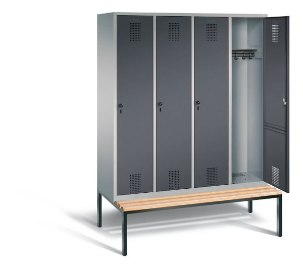 C+P Evolo kleerkast, H2090xB1590xD815mm, kleur: wit aluminium / antracietgrijs, 48050-42 S10339