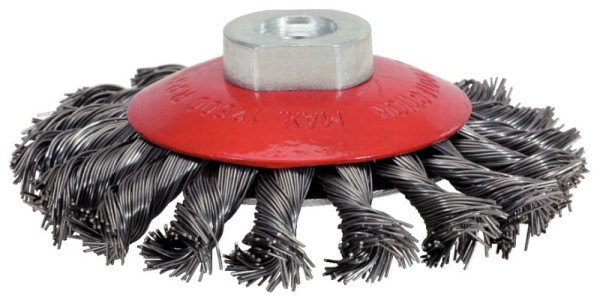 KS Tools RVS kegelvormige ronde borstel van staaldraad, 0,5 mm, diameter 100 mm, 340.0050