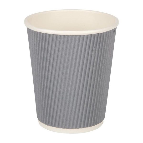 Fiesta warme drankenbeker van golfkarton donkergrijs 225ml, VE: 500 stuks, GP433