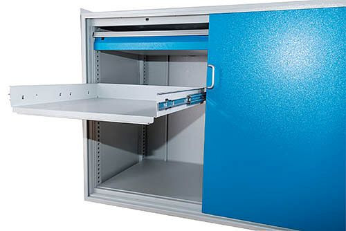 Bedrunka+Hirth uittrekbaar stalen legbord, R 48-24, draagvermogen 100 kg, 60.130.AZ VA