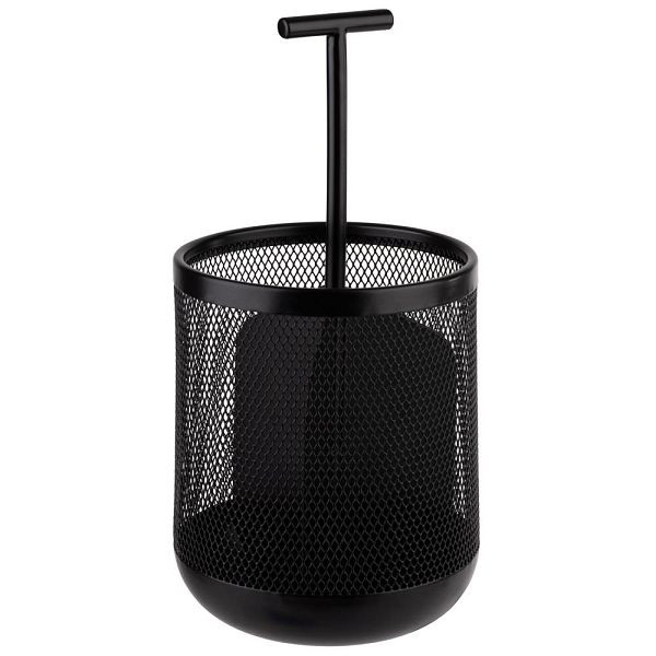 APS bestekbak "DART", metaal, Ø 12 cm, hoogte 25 cm, 3 vakken, zwart, 11755
