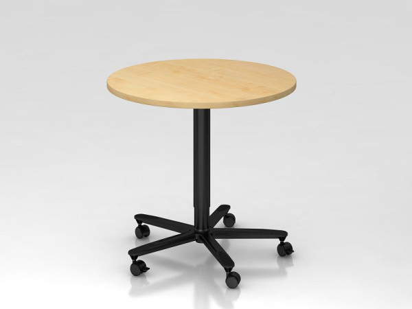 Hammerbacher kolomheftafel 80cm rond esdoorn/zwart, zwart frame, VST08/3/D
