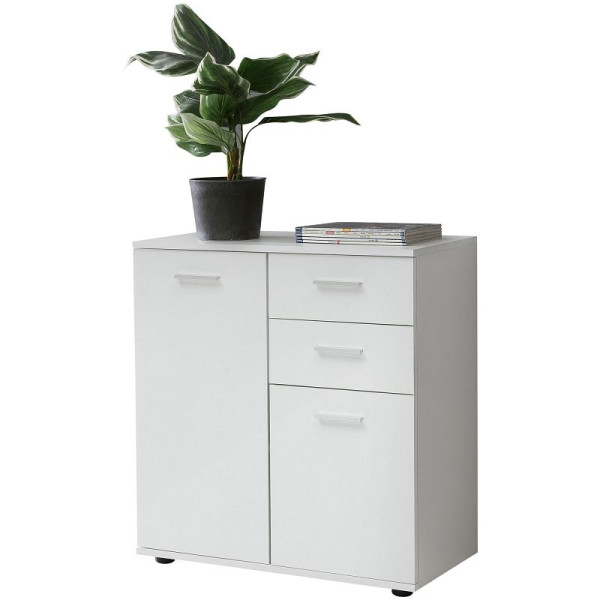 Wohnling ladekast SVENJA met deuren en lades 71x78x35,5cm hout wit, WL5.287