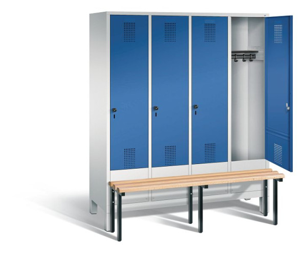 C+P garderobe Evolo, H1850xW1590xD815mm, kleur: lichtgrijs / gentiaanblauw, 48030-42 S10009