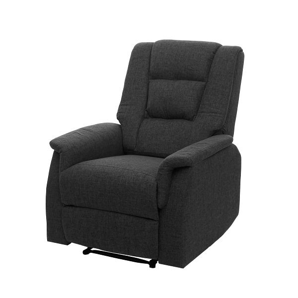 Mendler TV fauteuil HWC-F23, relaxfauteuil, ligbed, stof/textiel 102x79x96cm, grijs zonder massage- en warmtefunctie, 69455+69456
