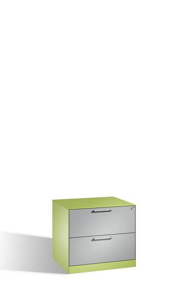 C+P archiefkast Asisto, H710xB800xD600mm, kleur: virid groen/wit aluminium, beugelgreep, 146273-222 S10021